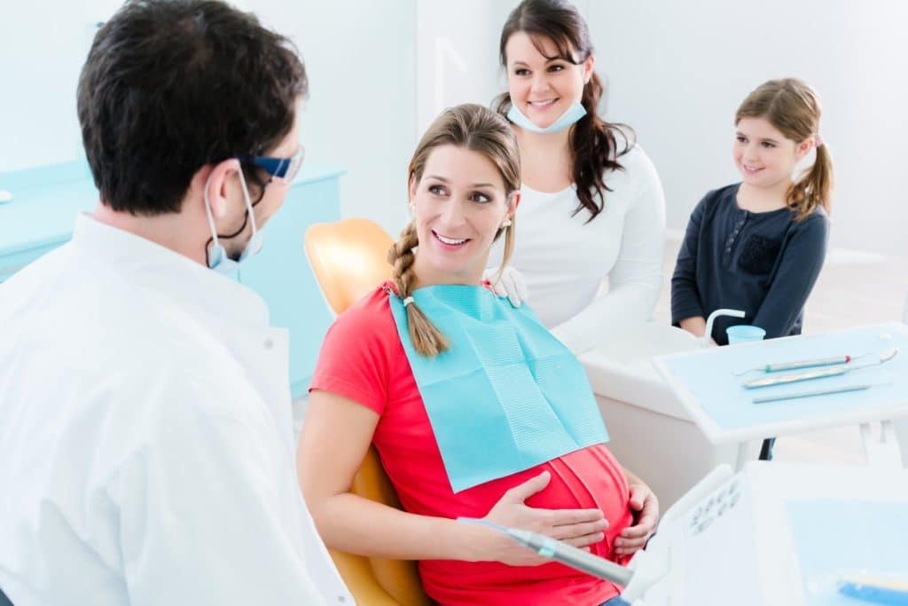 pregnant undergoing dental care